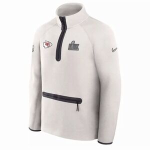 Kansas City Chiefs Nike Super Bowl LIX Opening Night Tech Fleece Half-Zip Large